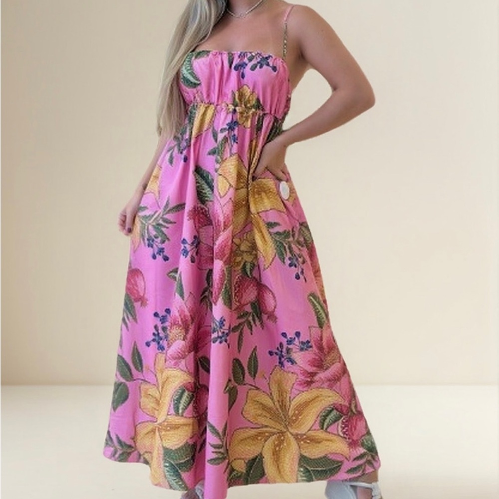 FARM Rio Pink Floral Maxi Dress / never worn - Picture 11 of 11